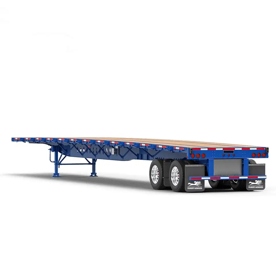 H955666846fbd4e998c147568d9b75500P.jpg_960x960-1 (2) 45ft Semi Trailer – 3 Axle Low Flatbed Container Semi Trailer - Image 1