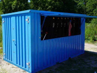 Container Pop Up 4×2 Meters Xl Blue Ral 5012